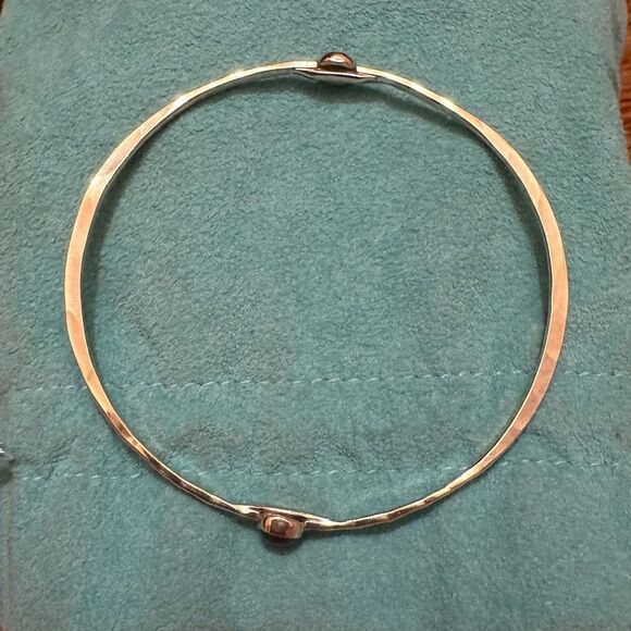 Vintage Rebecca Norman Pink Tourmaline Sterling Silver Bangle Bracelet - Picture 5 of 13